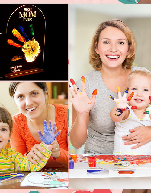 Load image into Gallery viewer, Chunful Best Mom Ever DIY Handprint Kit with 6 Paints Multicolor Night Light
