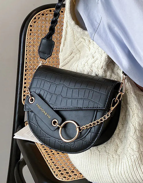 Load image into Gallery viewer, Soft Leather Saddle Messenger Bag - Versatile Shoulder Bag
