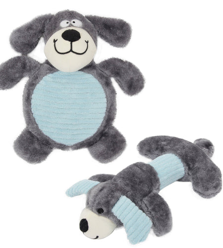 Pet Life ® 2-piece Dual Squeaker and Plush Animal Dog Toy Set