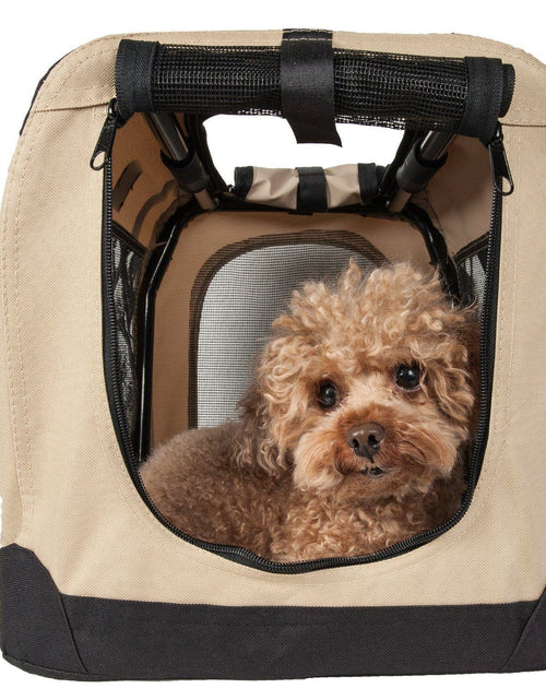Load image into Gallery viewer, Pet Life ® '360° Vista View' Zippered Soft Folding Collapsible Durable Metal Framed Pet Dog Crate House Carrier

