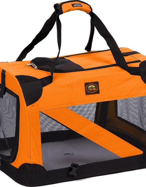 Load image into Gallery viewer, Pet Life ® '360° Vista View' Zippered Soft Folding Collapsible Durable Metal Framed Pet Dog Crate House Carrier
