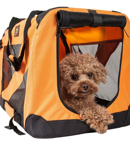 Pet Life ® '360° Vista View' Zippered Soft Folding Collapsible Durable Metal Framed Pet Dog Crate House Carrier