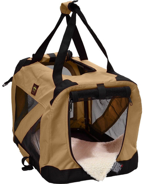 Load image into Gallery viewer, Pet Life ® '360° Vista View' Zippered Soft Folding Collapsible Durable Metal Framed Pet Dog Crate House Carrier

