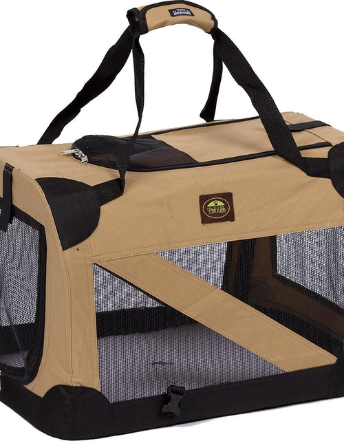 Load image into Gallery viewer, Pet Life ® '360° Vista View' Zippered Soft Folding Collapsible Durable Metal Framed Pet Dog Crate House Carrier
