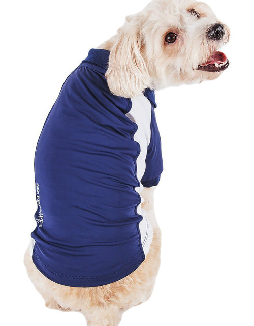 Load image into Gallery viewer, Pet Life ® Active 'Barko Pawlo' Relax-Stretch Quick-Drying Performance Dog Polo T-Shirt
