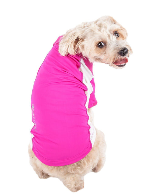 Load image into Gallery viewer, Pet Life ® Active 'Barko Pawlo' Relax-Stretch Quick-Drying Performance Dog Polo T-Shirt
