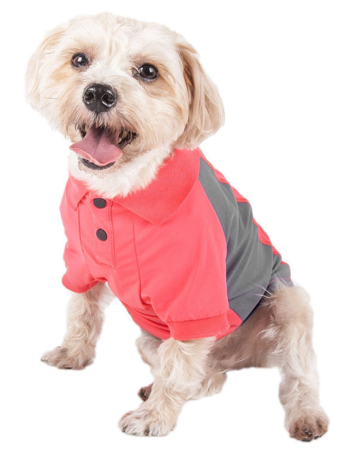 Load image into Gallery viewer, Pet Life ® Active 'Barko Pawlo' Relax-Stretch Quick-Drying Performance Dog Polo T-Shirt
