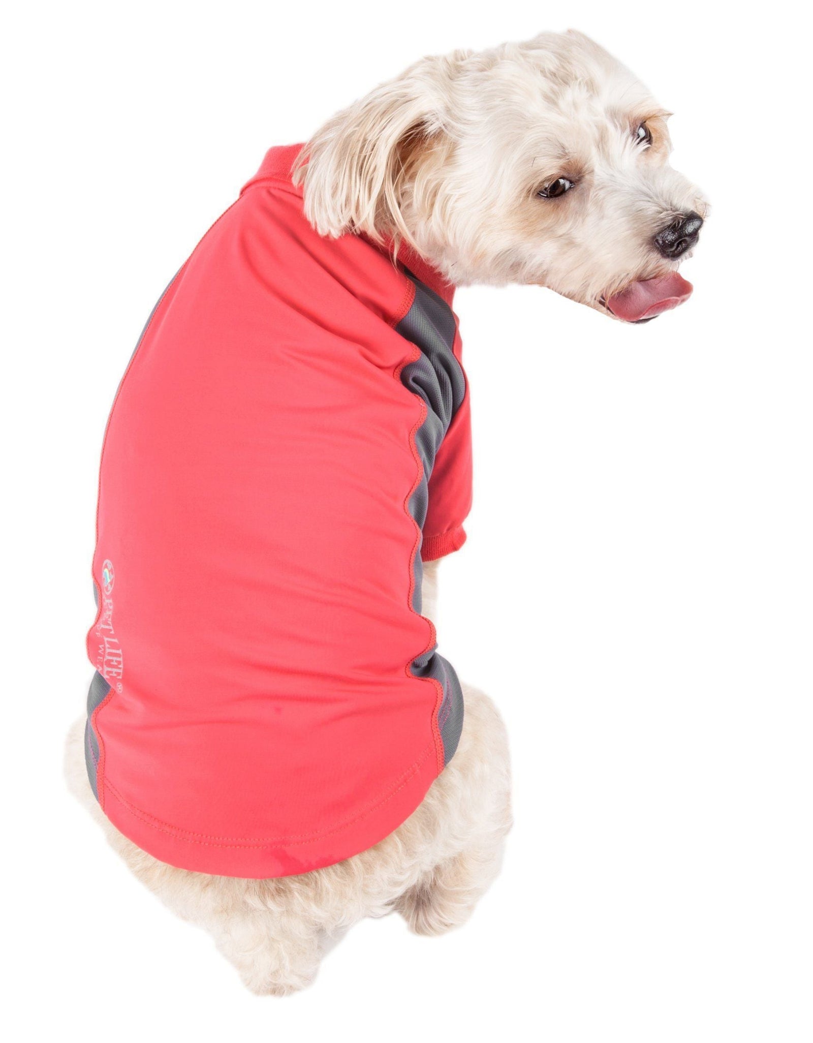 Pet Life ® Active 'Barko Pawlo' Relax-Stretch Quick-Drying Performance Dog Polo T-Shirt