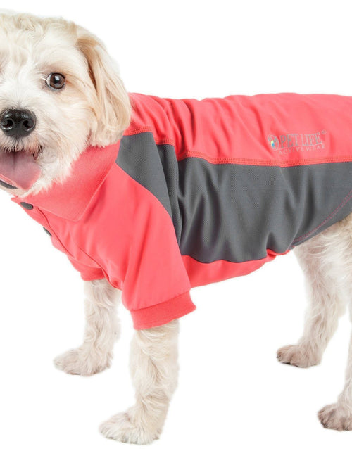 Load image into Gallery viewer, Pet Life ® Active 'Barko Pawlo' Relax-Stretch Quick-Drying Performance Dog Polo T-Shirt
