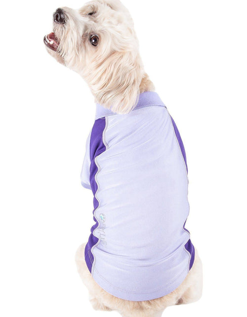 Load image into Gallery viewer, Pet Life ® Active 'Barko Pawlo' Relax-Stretch Quick-Drying Performance Dog Polo T-Shirt
