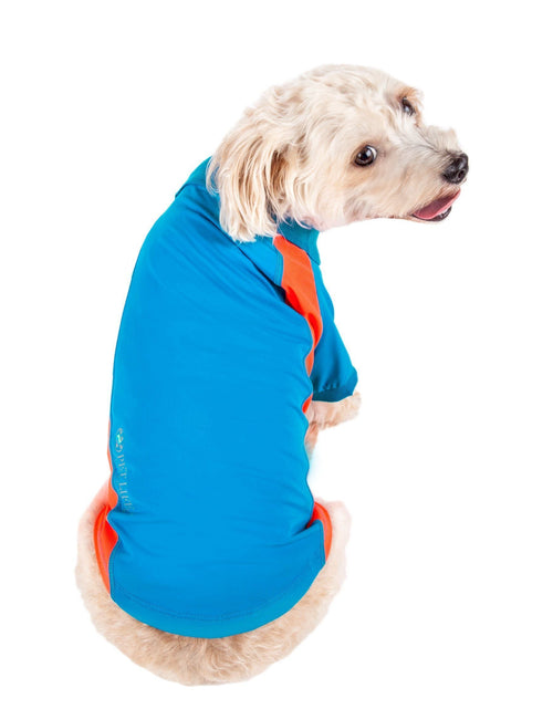 Load image into Gallery viewer, Pet Life ® Active 'Barko Pawlo' Relax-Stretch Quick-Drying Performance Dog Polo T-Shirt
