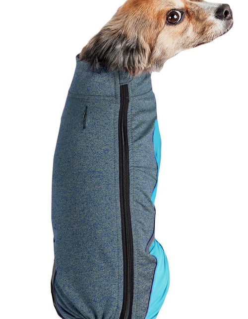 Load image into Gallery viewer, Pet Life ® Active 'Chase Pacer' Medium-weight 4-Way-Stretch Yoga Fitness Dog Tracksuit
