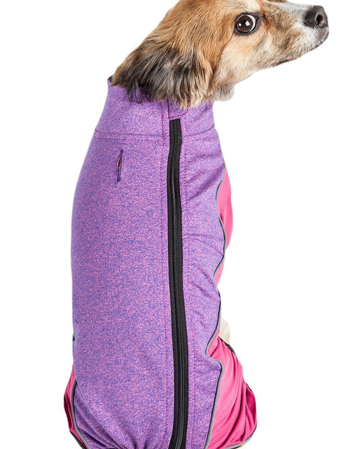 Load image into Gallery viewer, Pet Life ® Active 'Chase Pacer' Medium-weight 4-Way-Stretch Yoga Fitness Dog Tracksuit
