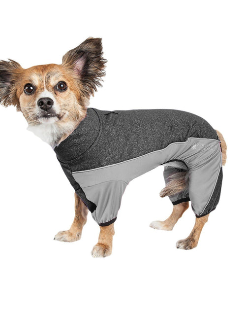 Load image into Gallery viewer, Pet Life ® Active 'Chase Pacer' Medium-weight 4-Way-Stretch Yoga Fitness Dog Tracksuit
