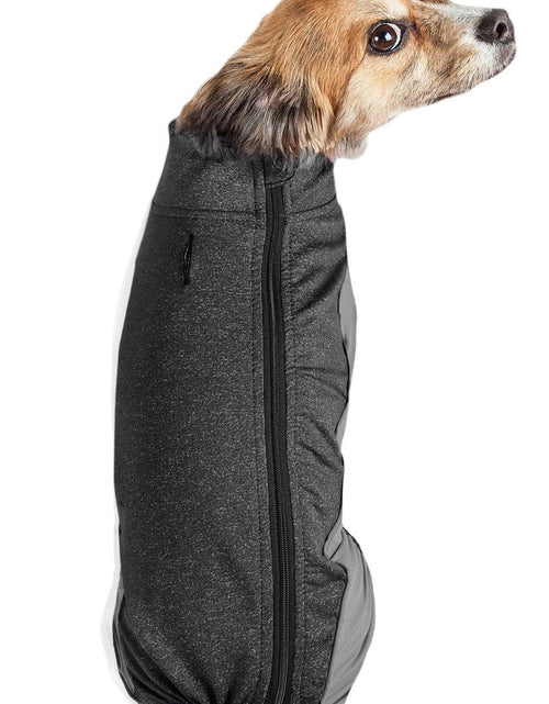 Load image into Gallery viewer, Pet Life ® Active 'Chase Pacer' Medium-weight 4-Way-Stretch Yoga Fitness Dog Tracksuit
