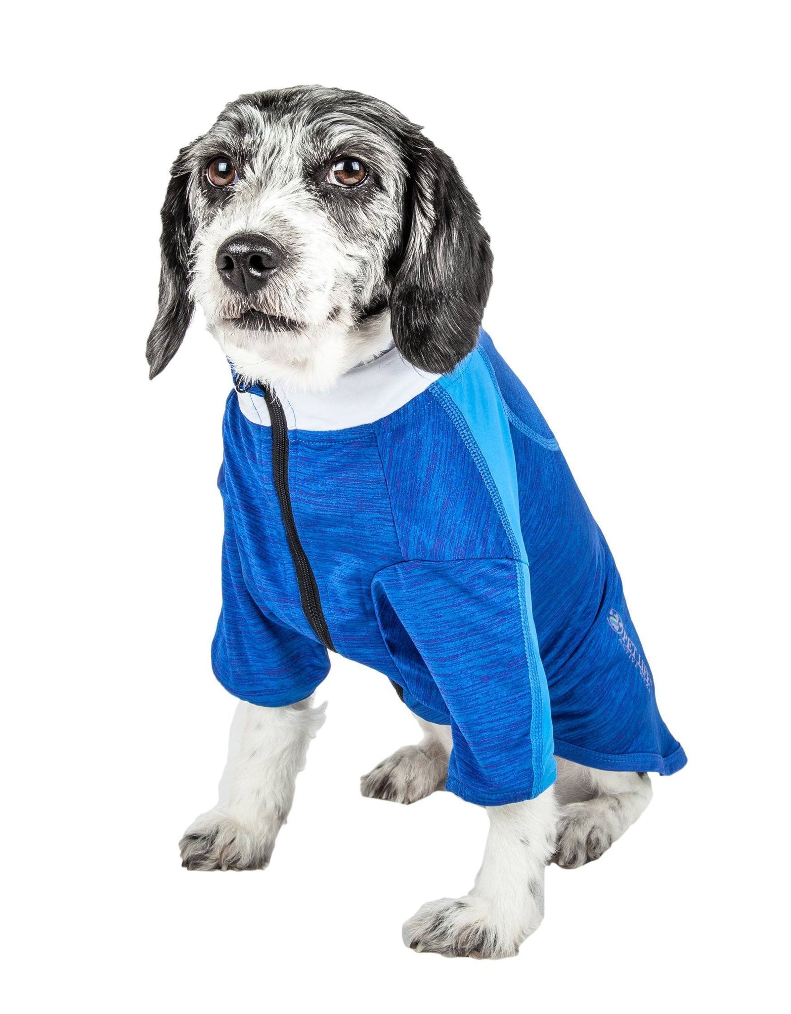 Pet Life ® Active 'Chewitt Wagassy' 4-Way-Stretch Yoga Fitness Long-Sleeve Dog T-Shirt