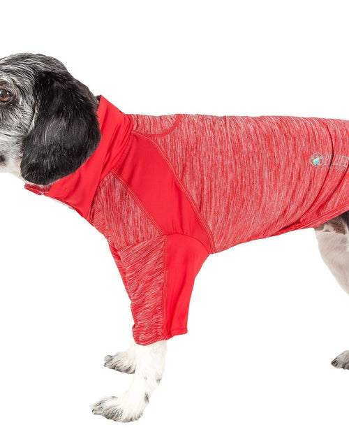 Load image into Gallery viewer, Pet Life ® Active 'Chewitt Wagassy' 4-Way-Stretch Yoga Fitness Long-Sleeve Dog T-Shirt
