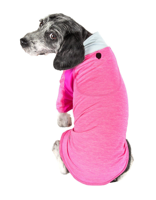 Load image into Gallery viewer, Pet Life ® Active 'Chewitt Wagassy' 4-Way-Stretch Yoga Fitness Long-Sleeve Dog T-Shirt
