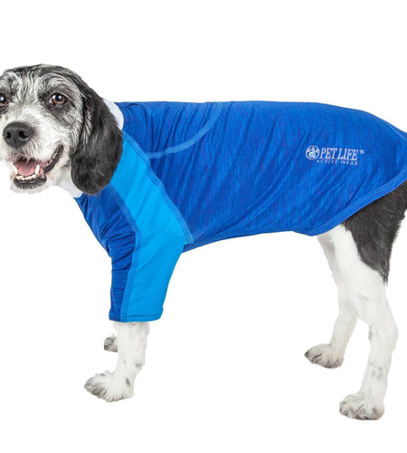 Pet Life ® Active 'Chewitt Wagassy' 4-Way-Stretch Yoga Fitness Long-Sleeve Dog T-Shirt