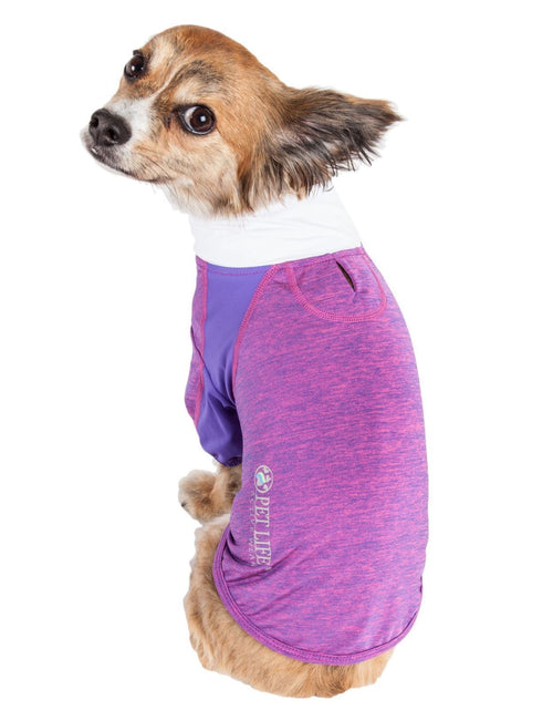 Load image into Gallery viewer, Pet Life ® Active 'Chewitt Wagassy' 4-Way-Stretch Yoga Fitness Long-Sleeve Dog T-Shirt
