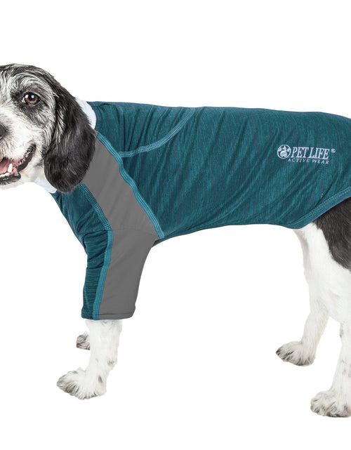 Load image into Gallery viewer, Pet Life ® Active 'Chewitt Wagassy' 4-Way-Stretch Yoga Fitness Long-Sleeve Dog T-Shirt
