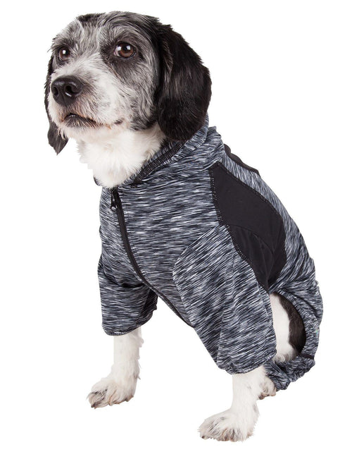 Load image into Gallery viewer, Pet Life ® Active 'Downward Dog' 4-Way-Stretch Fitness Yoga Dog Tracksuit Hoodie
