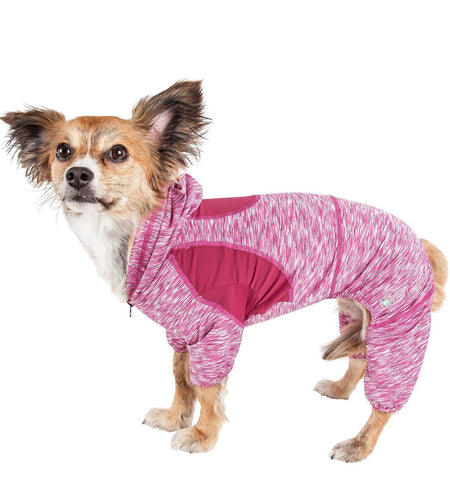 Pet Life ® Active 'Downward Dog' 4-Way-Stretch Fitness Yoga Dog Tracksuit Hoodie