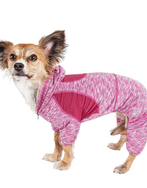 Load image into Gallery viewer, Pet Life ® Active 'Downward Dog' 4-Way-Stretch Fitness Yoga Dog Tracksuit Hoodie
