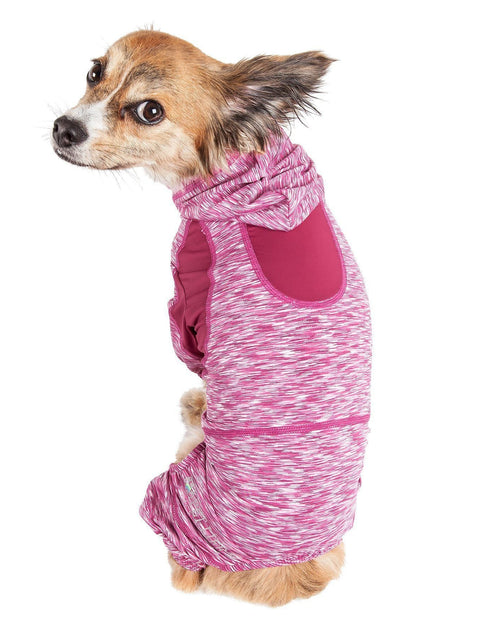 Load image into Gallery viewer, Pet Life ® Active 'Downward Dog' 4-Way-Stretch Fitness Yoga Dog Tracksuit Hoodie
