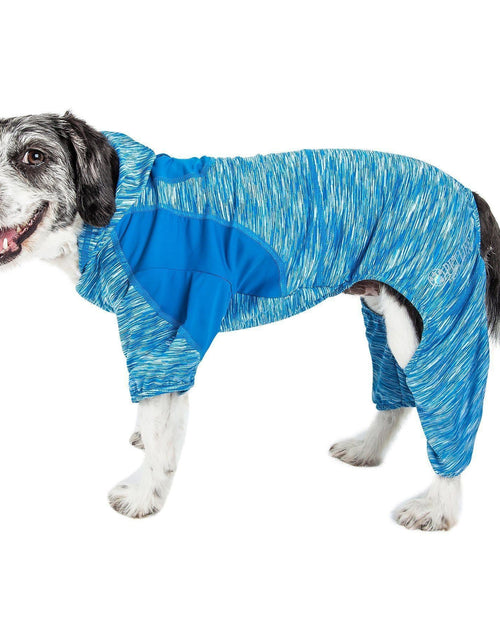 Load image into Gallery viewer, Pet Life ® Active 'Downward Dog' 4-Way-Stretch Fitness Yoga Dog Tracksuit Hoodie
