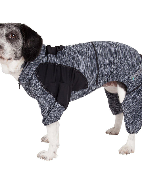 Load image into Gallery viewer, Pet Life ® Active 'Downward Dog' 4-Way-Stretch Fitness Yoga Dog Tracksuit Hoodie
