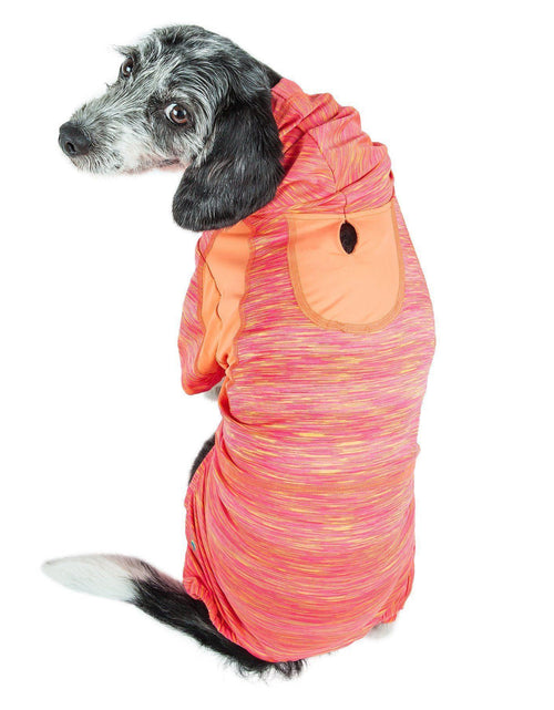 Load image into Gallery viewer, Pet Life ® Active 'Downward Dog' 4-Way-Stretch Fitness Yoga Dog Tracksuit Hoodie
