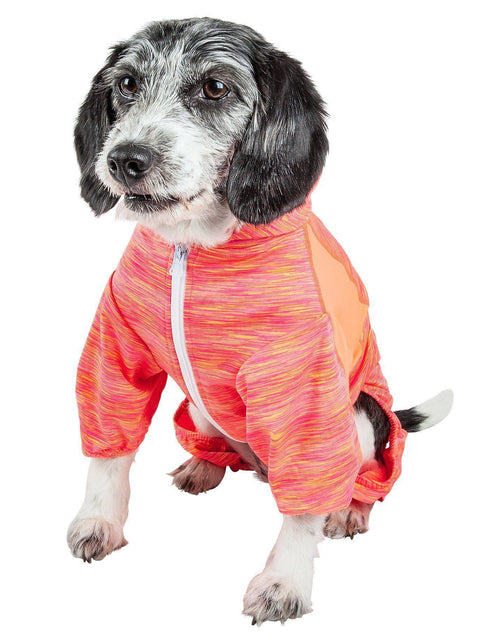 Load image into Gallery viewer, Pet Life ® Active 'Downward Dog' 4-Way-Stretch Fitness Yoga Dog Tracksuit Hoodie
