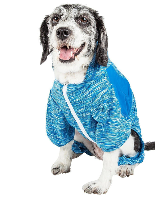 Load image into Gallery viewer, Pet Life ® Active 'Downward Dog' 4-Way-Stretch Fitness Yoga Dog Tracksuit Hoodie
