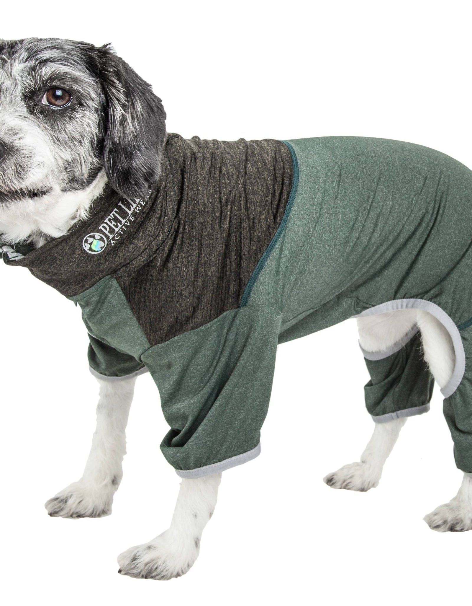 Pet Life ®  Active 'Embarker' 4-Way Stretch Fitness Yoga Full Body Dog Tracksuit