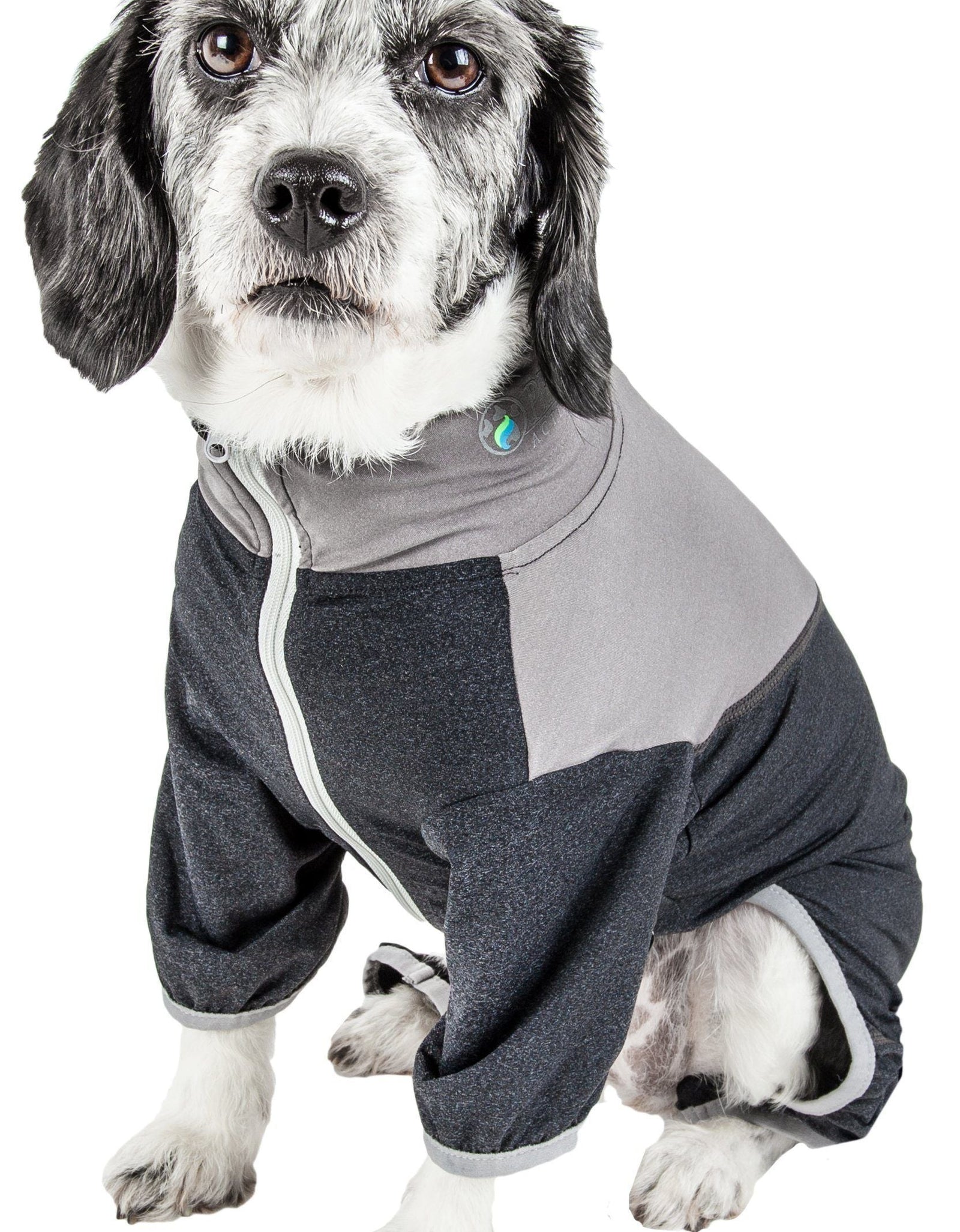 Pet Life ®  Active 'Embarker' 4-Way Stretch Fitness Yoga Full Body Dog Tracksuit