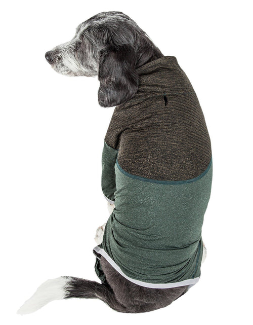 Load image into Gallery viewer, Pet Life ®  Active 'Embarker' 4-Way Stretch Fitness Yoga Full Body Dog Tracksuit
