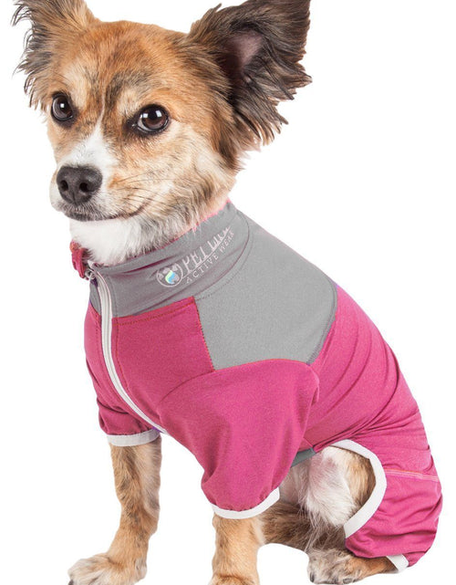 Load image into Gallery viewer, Pet Life ®  Active 'Embarker' 4-Way Stretch Fitness Yoga Full Body Dog Tracksuit
