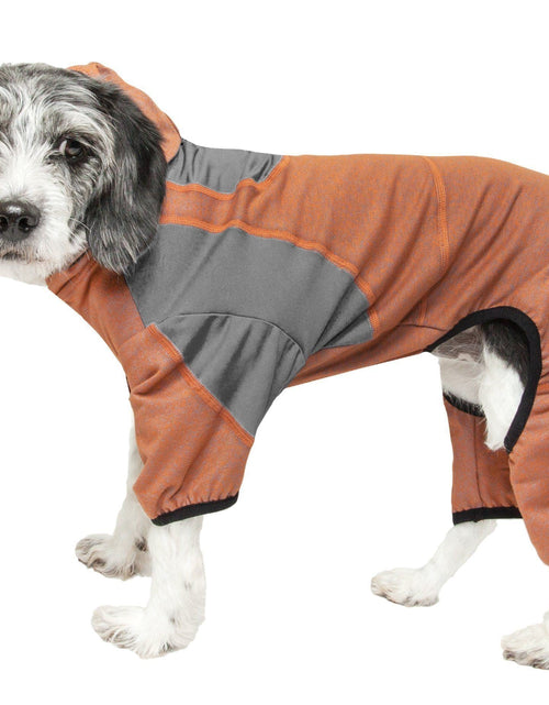 Load image into Gallery viewer, Pet Life ®  Active 'Fur-Breeze' Medium-weight 4-Way-Stretch Full Body Hooded Dog Yoga sweater

