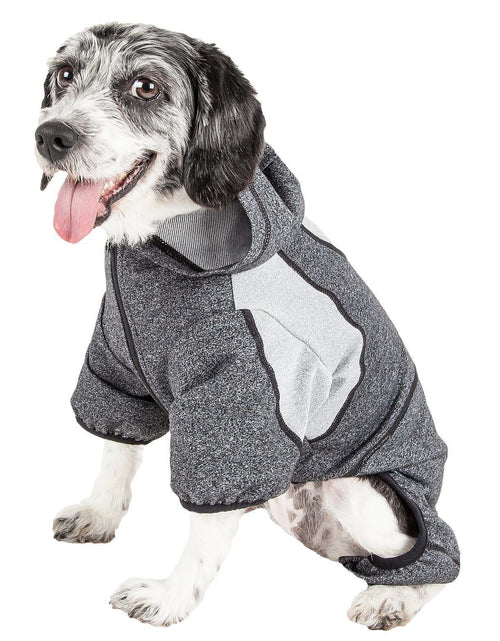 Load image into Gallery viewer, Pet Life ®  Active 'Fur-Breeze' Medium-weight 4-Way-Stretch Full Body Hooded Dog Yoga sweater
