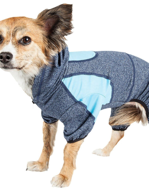 Load image into Gallery viewer, Pet Life ®  Active 'Fur-Breeze' Medium-weight 4-Way-Stretch Full Body Hooded Dog Yoga sweater
