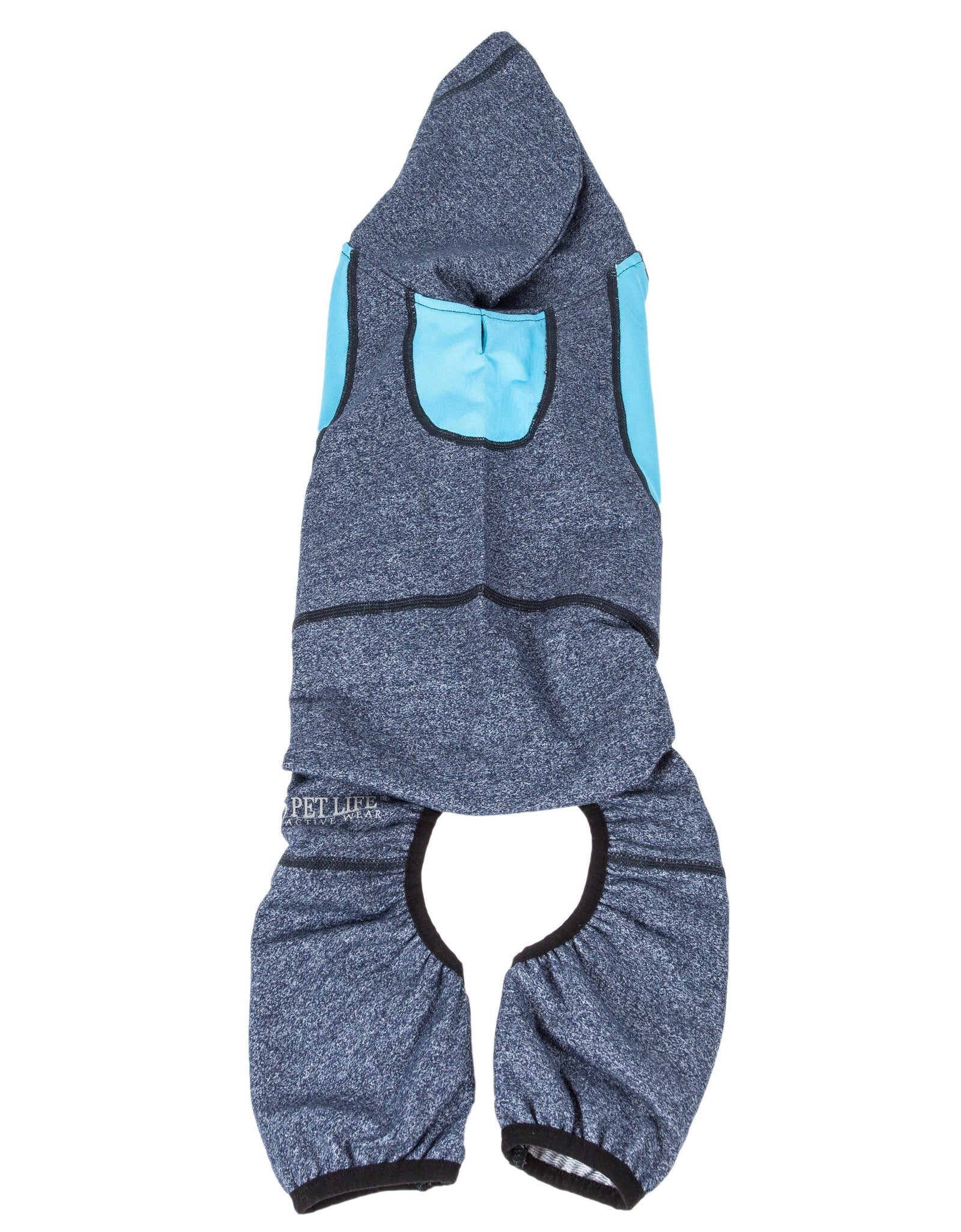 Pet Life ®  Active 'Fur-Breeze' Medium-weight 4-Way-Stretch Full Body Hooded Dog Yoga sweater