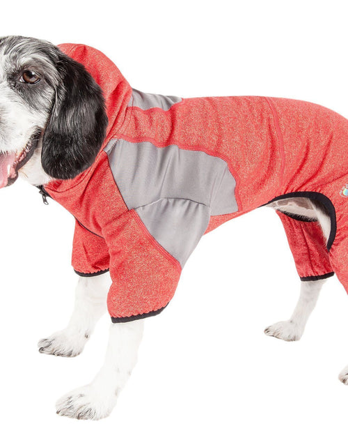 Load image into Gallery viewer, Pet Life ®  Active 'Fur-Breeze' Medium-weight 4-Way-Stretch Full Body Hooded Dog Yoga sweater
