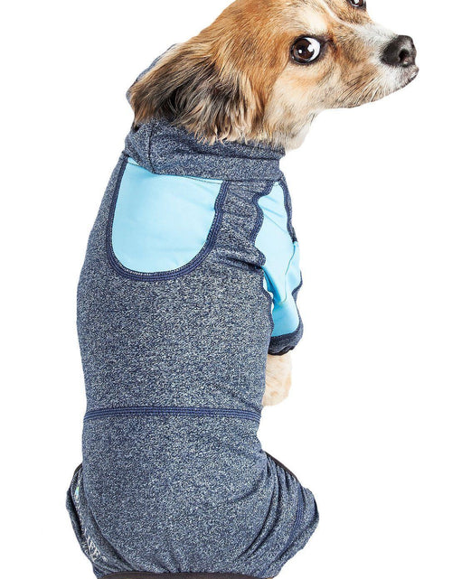 Load image into Gallery viewer, Pet Life ®  Active 'Fur-Breeze' Medium-weight 4-Way-Stretch Full Body Hooded Dog Yoga sweater
