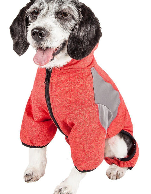 Load image into Gallery viewer, Pet Life ®  Active 'Fur-Breeze' Medium-weight 4-Way-Stretch Full Body Hooded Dog Yoga sweater
