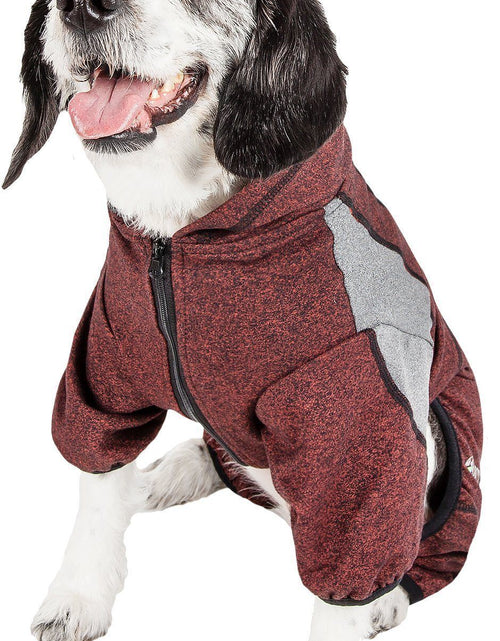 Load image into Gallery viewer, Pet Life ®  Active 'Fur-Breeze' Medium-weight 4-Way-Stretch Full Body Hooded Dog Yoga sweater
