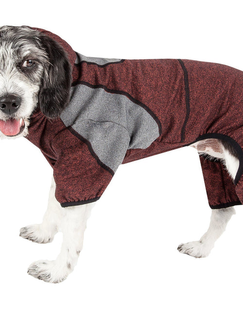 Load image into Gallery viewer, Pet Life ®  Active 'Fur-Breeze' Medium-weight 4-Way-Stretch Full Body Hooded Dog Yoga sweater
