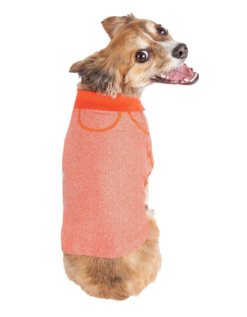 Load image into Gallery viewer, Pet Life ® Active 'Fur-Flex' Stretch and Quick-Dry Anti-Odor Fitness Yoga Dog Polo T-Shirt
