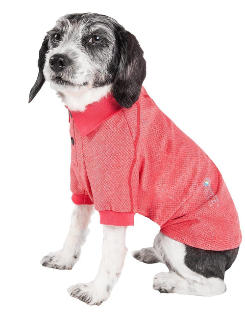 Load image into Gallery viewer, Pet Life ® Active 'Fur-Flex' Stretch and Quick-Dry Anti-Odor Fitness Yoga Dog Polo T-Shirt
