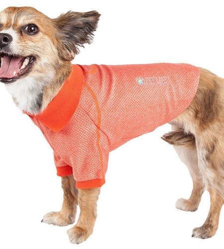 Pet Life ® Active 'Fur-Flex' Stretch and Quick-Dry Anti-Odor Fitness Yoga Dog Polo T-Shirt
